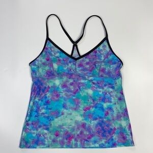 Speedo Blue Purple Racerback Swim Top Tankini Size Medium